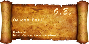 Oancsa Bazil névjegykártya